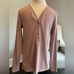 ATHLETA Women’s Ribbed Long Sleeve Henley Top